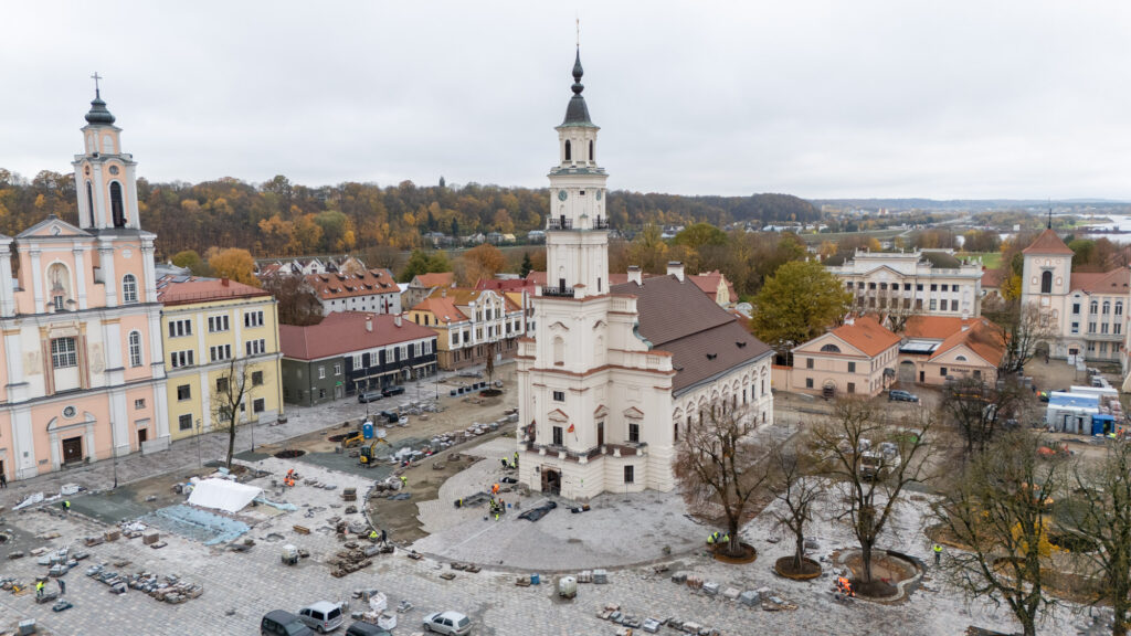 Rotušės aikštės rekonstrukcijos darbai / Kas vyksta Kaune nuotr.
