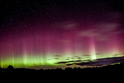 Šiaurės pašvaistės užfiksuotos vėlų rugsėjo 29-osios vakarą Telšių rajone