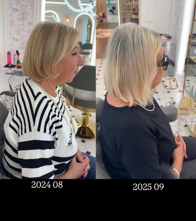 Nijolės Jagelavičienės plaukai prieš ir po