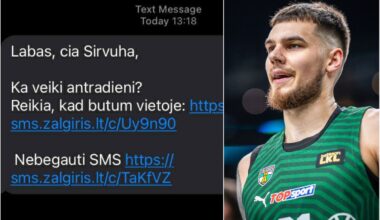 Gauta SMS žinutė sukėlė įtarimų, „Žalgirio“ klubas nuramino