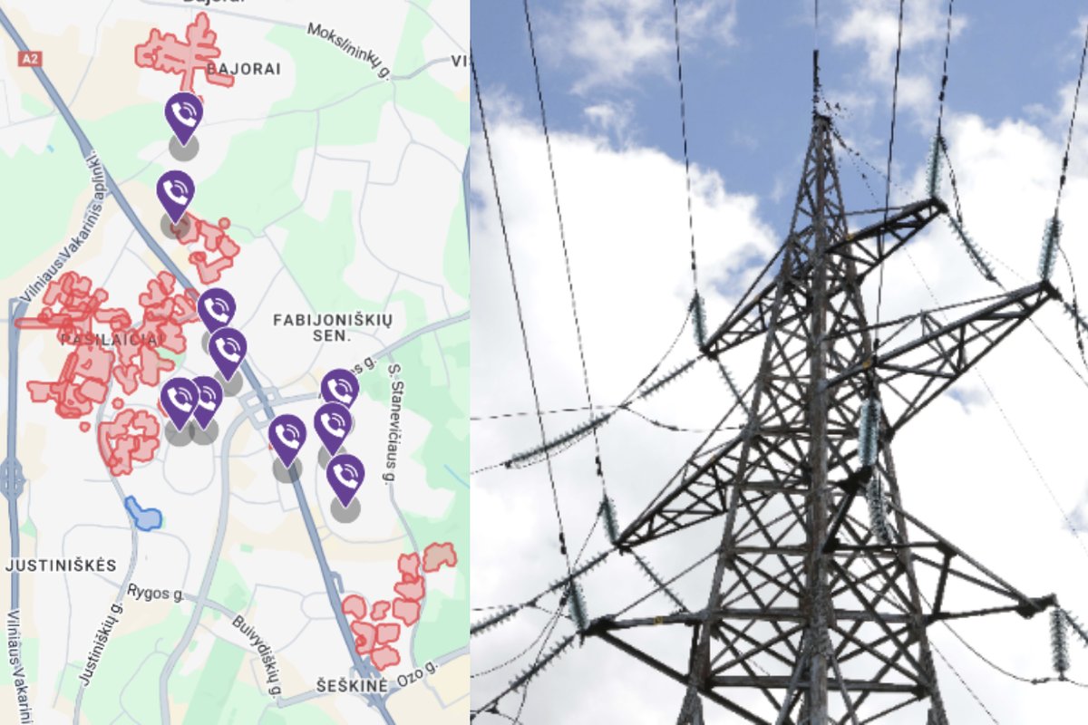 Vilniuje be elektros liko keliolika tūkstančių vartotojų