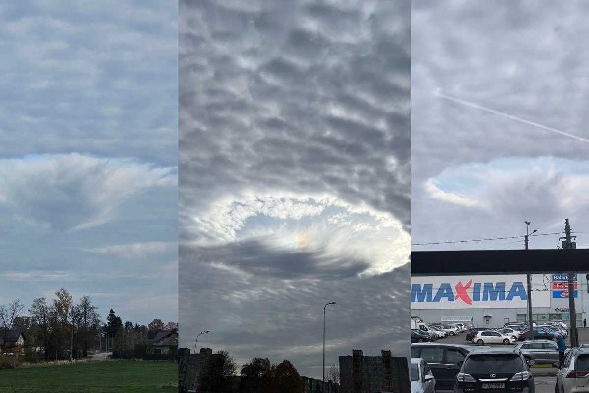 Virš Lietuvos užfiksuoti keisti dariniai – danguje susiformavo debesų skylės: kas ten vyksta?