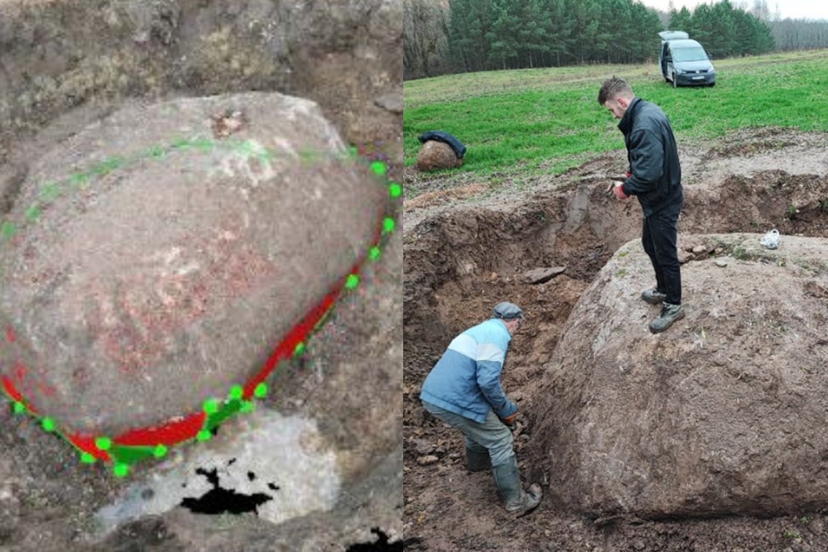 Kupiškio rajone žemę dirbę ūkininkai aptiko milžinišką riedulį
