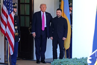 Volodymyras Zelenskis ir Donaldas Trumpas