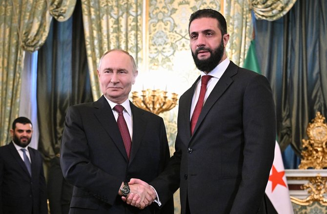 IMAGO/„Scanpix“/Vladimiras Putinas, Ahmedas al Sharaa