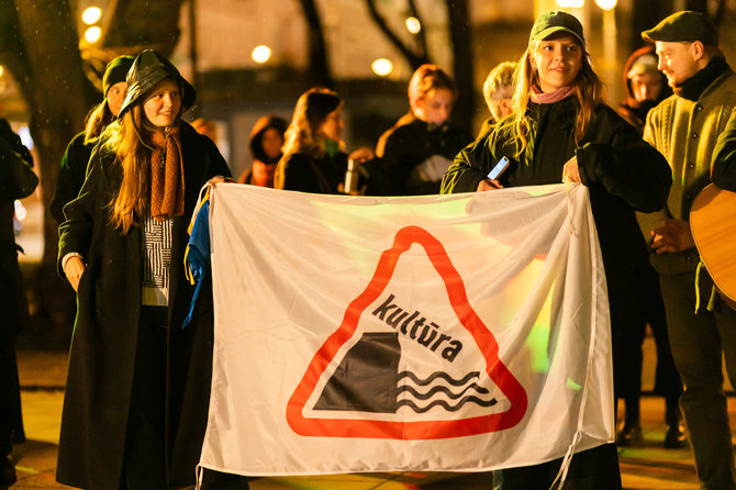 Patricija Adamovič / BNS/Kultūros bendruomenės dainuojantis protestas