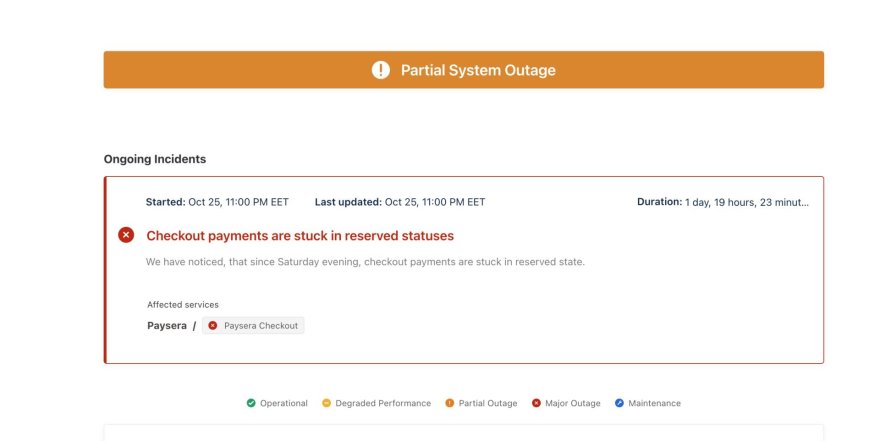 Ekrano nuotr./„Payseros“ klientai susiduria su trikdžiais