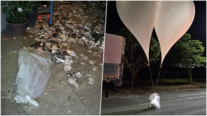 Šiukšlės – naujas Šiaurės Korėjos ginklas prieš Pietus: paleista net 260 „užminuotų“ balionų