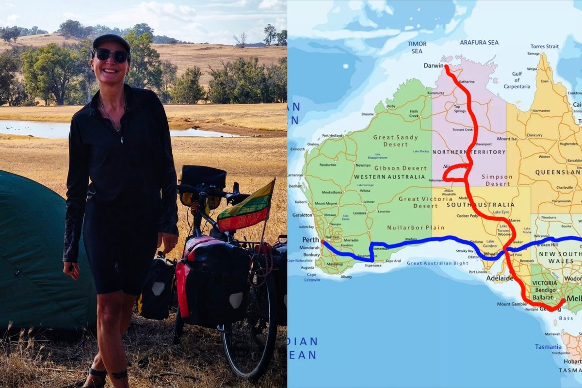 Monika Overlingytė dviračiu pervažiavo Australiją