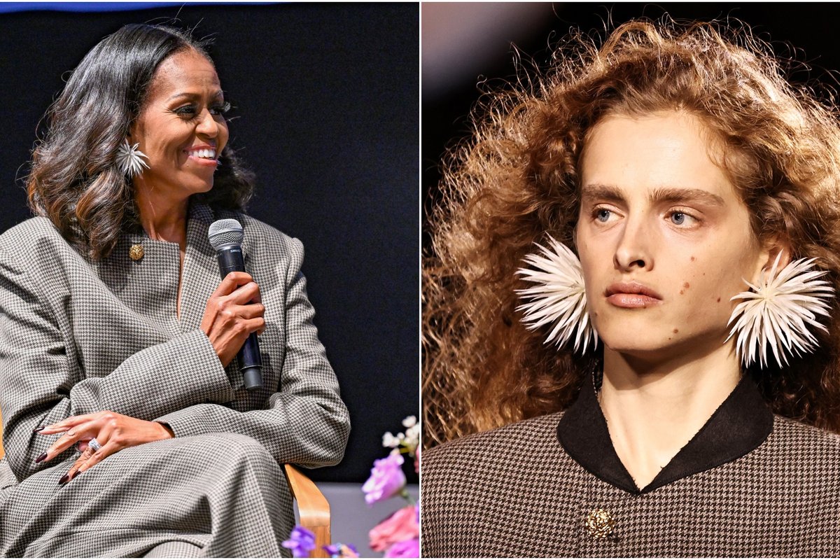 Michelle Obama pasidabino įspūdingais „Chanel“ auskarais