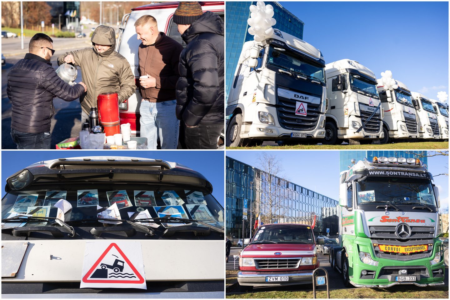 Vežėjai susirinko į „tylų protestą“.<br>Lrytas koliažas.