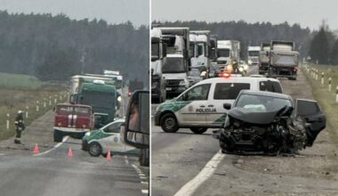 Panevėžio rajone kaktomuša susidūrė BMW ir „Nissan“