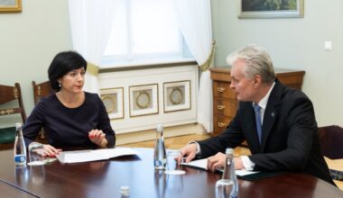 Komentarai po Nausėdos susitikimo su kandidate į kultūros ministrus Aleknavičiene - Delfi