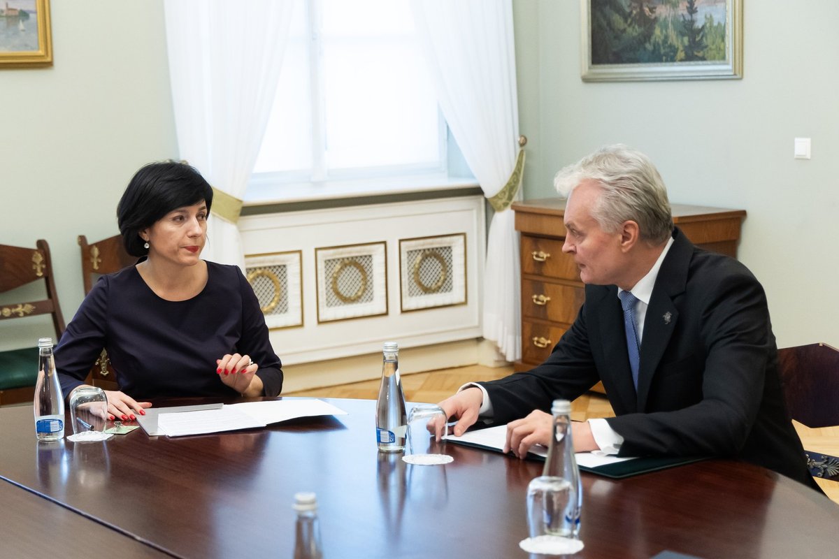 Komentarai po Nausėdos susitikimo su kandidate į kultūros ministrus Aleknavičiene - Delfi