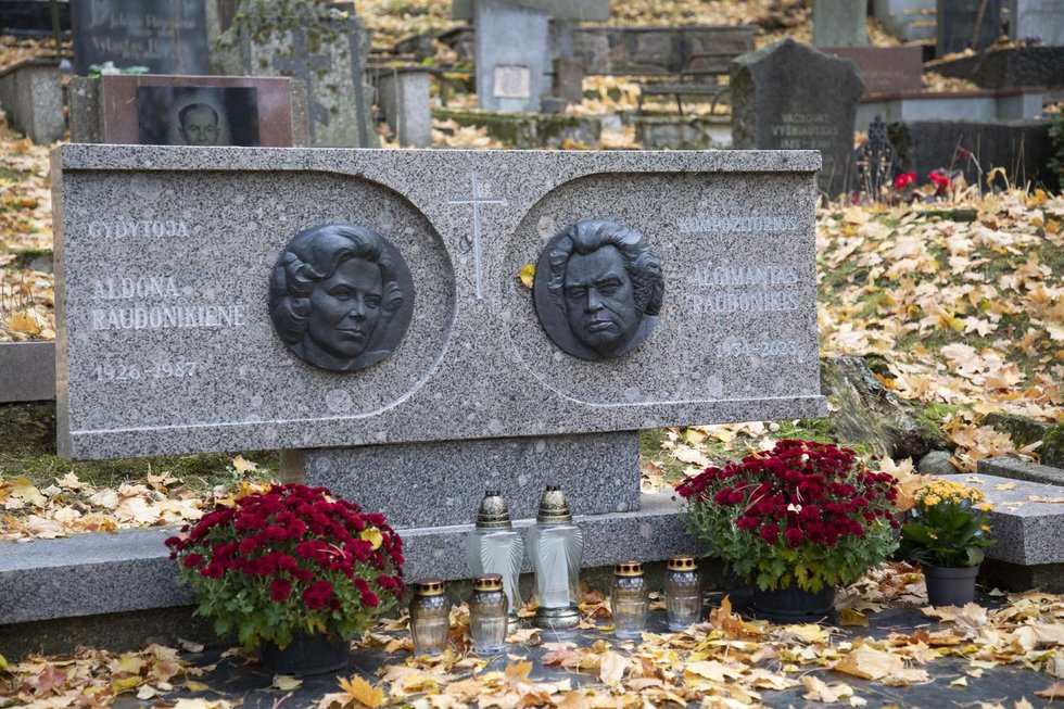 Gydytojos Aldonos Raudonikienės ir kompozitoriaus Algimanto Raudonikio kapas (nuotr. Dmitrij Kudriavcev/Fotodiena)
