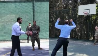 Prieš 2 dienas dar vadino teroristu: nufilmavo, kaip Sirijos vadovas žaidžia krepšinį su JAV generolais