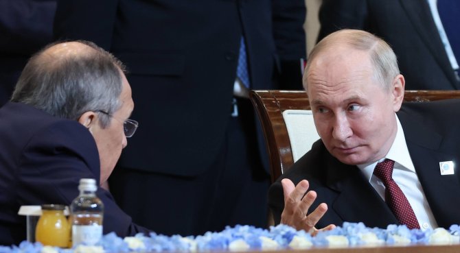 IMAGO/ „Scanpix“/Vladimiras Putinas, Sergejus Lavrovas