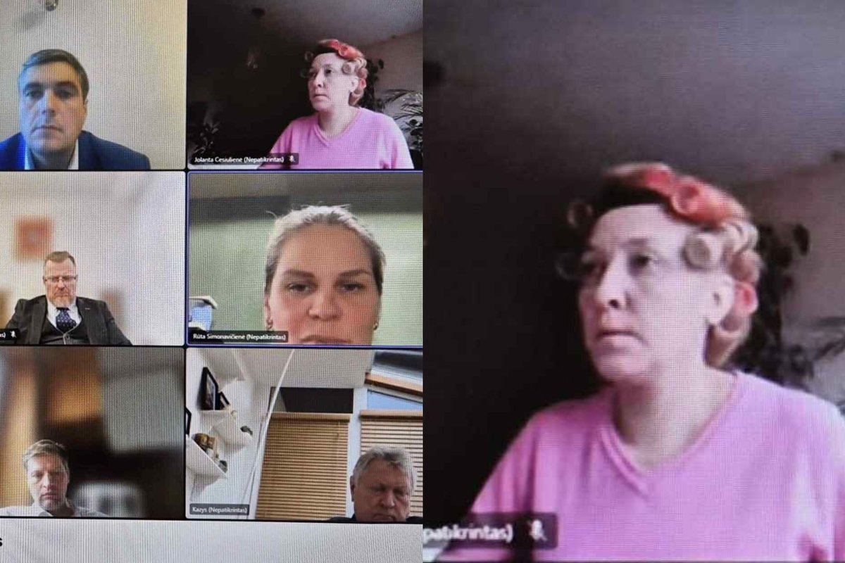 ŽŪM specialistė kompiuterio ekrane šmėstelėjo su bigudukais