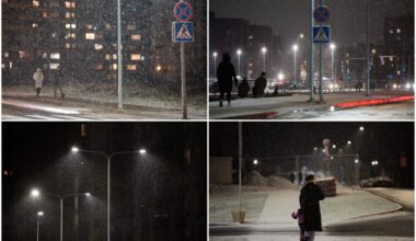 Lengva sniego paklodė papuošė ir Vilnių. <br>J.Elinsko (ELTA) nuotr. 