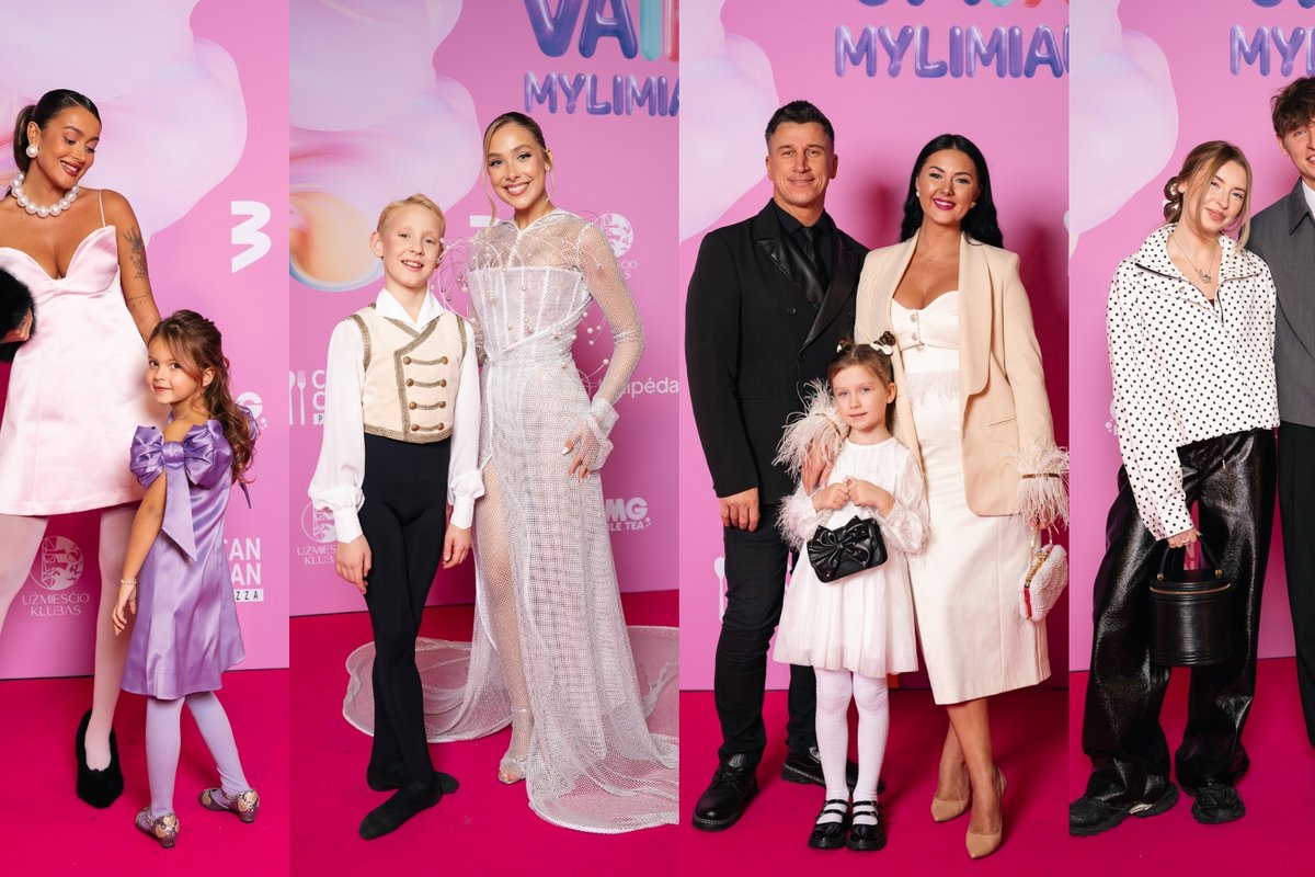 Klaipėdoje vyksta apdovanojimai „Vaikų mylimiausi 2025“: rožiniu kilimu žengė ir Karolina Meschino su dukra
