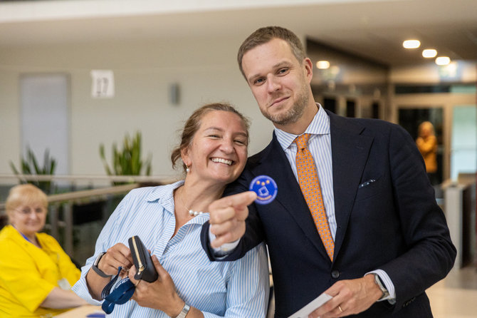 TS-LKD nuotr./Austėja ir Gabrielius Landsbergiai balsuoja Europos Parlamento rinkimuose