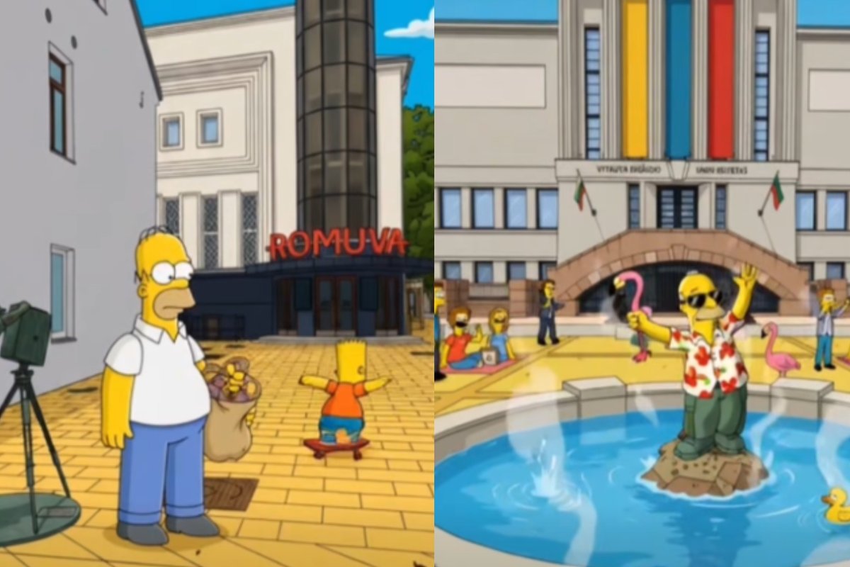 Žaibiškai plinta „Simpsonų“ versija, kurioje vaizduojamas garsus Lietuvos miestas