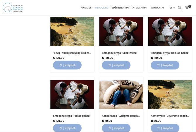 Ekrano nuotr. /„Europos darnaus žmogaus instituto“ interneto svetainė