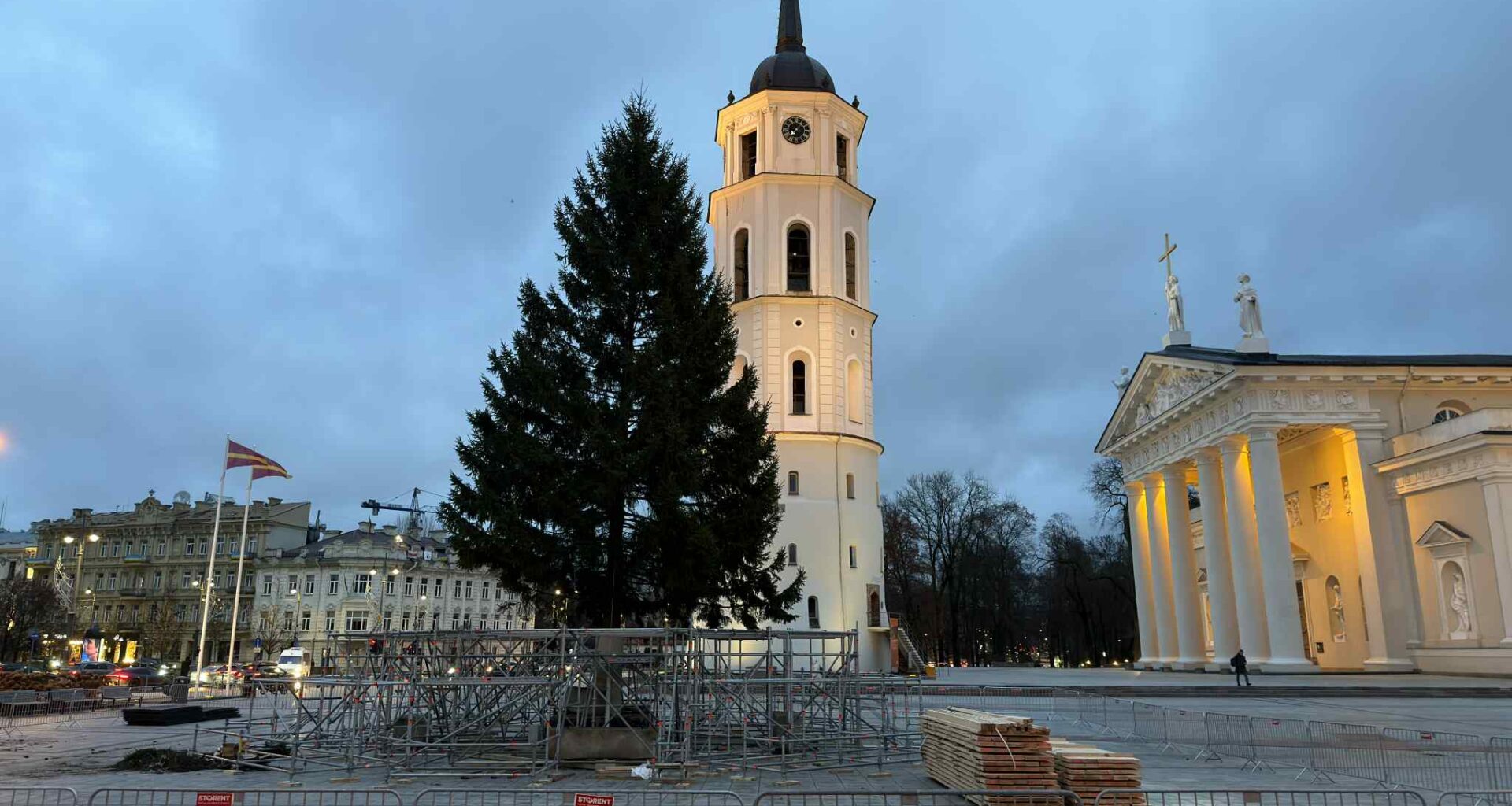 Katedros aikštėje jau stovi eglė