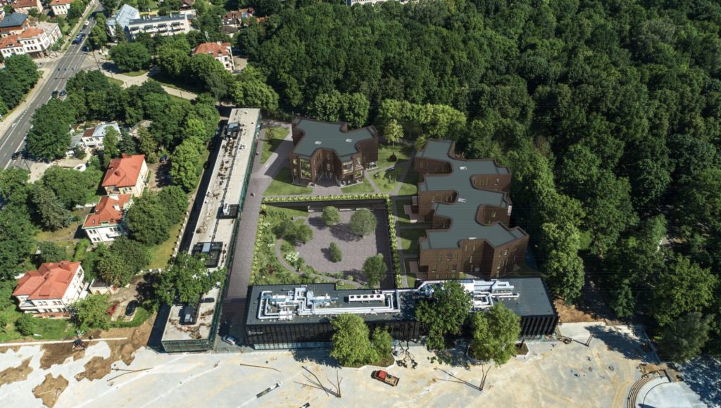 Teniso kortai Ąžuolyne ir jų vietoje projektuojami nauji pastatai