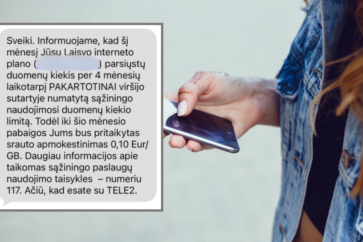 Tele2 neribotas internetas: gavusi žinutę klientė suglumo
