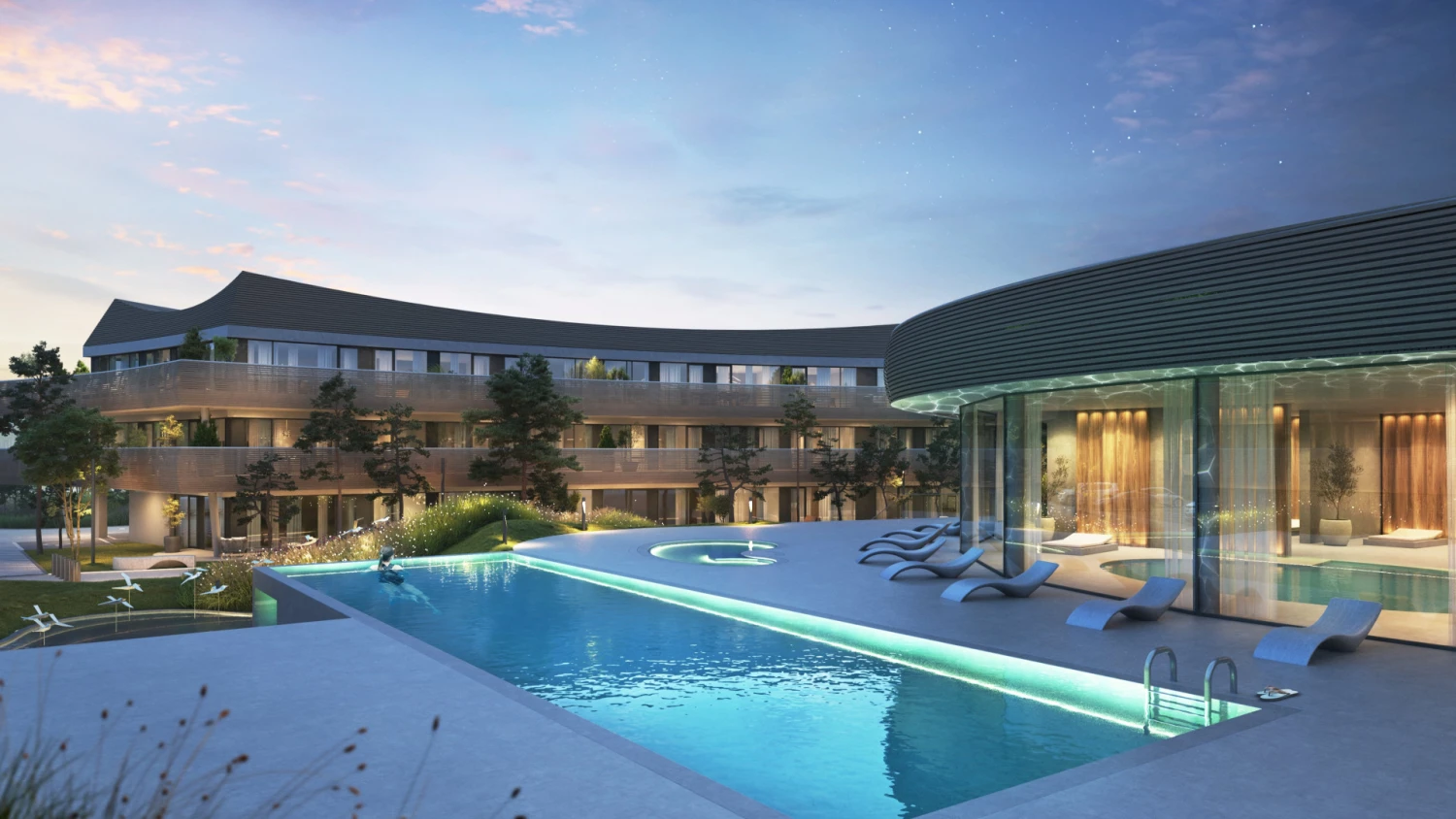 Poilsio apartamentų kompleksas „Nativo“ Palangoje. Bendrovės vizualizacija.