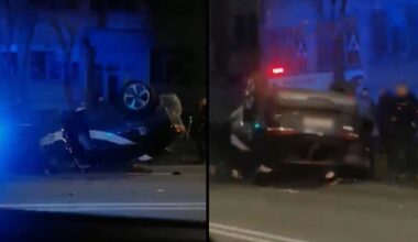 Kaune iš apvirtusio automobilio negalėjo išlipti žmogus