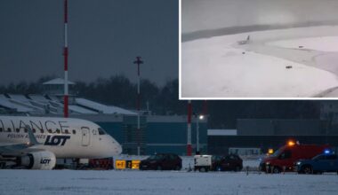 Vaizdo įraše – nuo tako slystantis lėktuvas