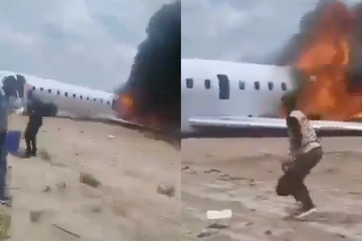 Oro uoste užsidegė Kongo ministrą skraidinęs lėktuvas