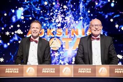 Laida "Auksinis protas" – Andrius Tapinas ir Arūnas Valinskas / Foto: D.Umbraso, LRT