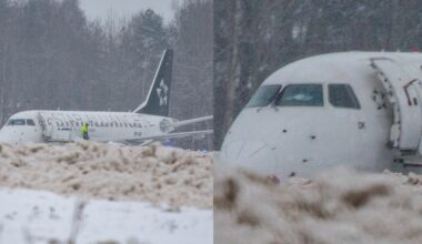 Atkreipė dėmesį į Vilniaus oro uoste nuslydusio lėktuvo būklę: kodėl jo korpusas taip sulopytas? - Delfi