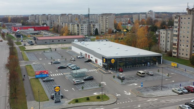 Vaido Pilkausko / „Kas vyksta Kaune“ nuotr./„Lidl“ parduotuvė Kaune, pastatyta ant Š. Matijošaičio iš dalies valdytos žemės