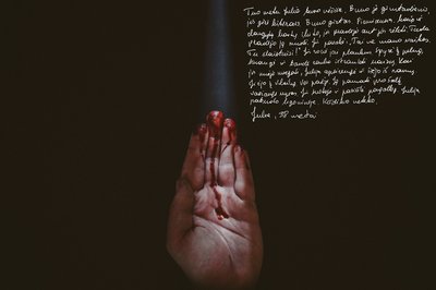 „Kruvina ranka. Ji buvo nėščia. Vyras manė, kad vaikas ne jo. Būdamas girtas, jis ją sumušė, įkišo ranką į makštį ir bandė ištraukti vaisių. Ryte ji pabudo ligoninėje, kūdikis žuvo.“  Aut. Alexander Vasukovich 