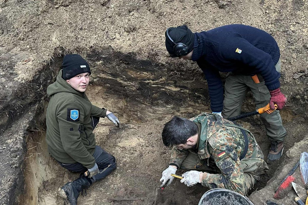Karaviškių kaime archeologai atkasė vokiečių kareivių palaikus