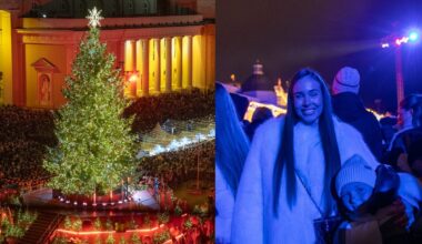 Smalsuolių minioje prie Vilniaus eglutės – ir Viktorija Siegel su dukra