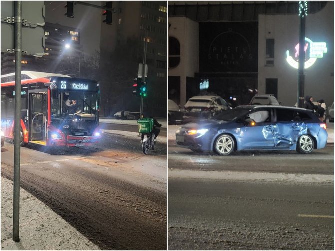 Nuotrauka iš „Facebook“ profilio „Kur stovi policija Kaune“/Įvykio vietoje Kaune, Savanorių pr.