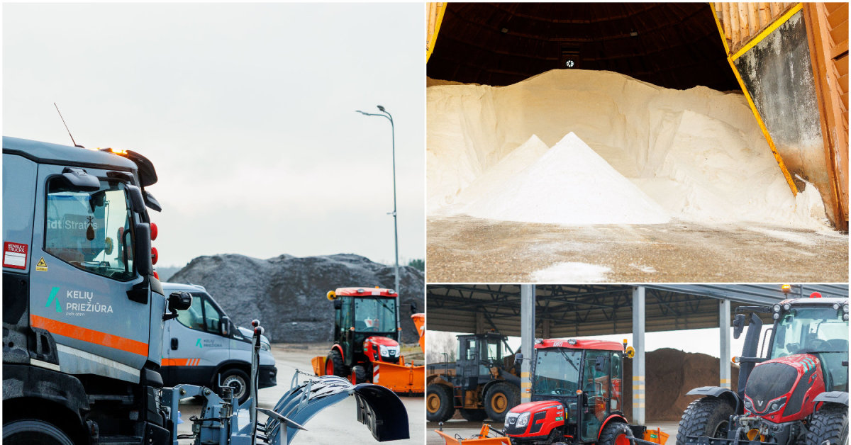 Kelininkai skelbia žiemos sezoną: 350 barstytuvų, pigiausia druska ir į kelių dangą nukreiptos kameros