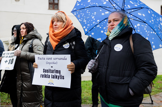 Patricija Adamovič / BNS/Mitingas prie Švietimo, mokslo ir sporto ministerijos