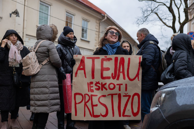 Patricija Adamovič / BNS/Mitingas prie Švietimo, mokslo ir sporto ministerijos