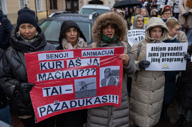 Patricija Adamovič / BNS/Mitingas prie Švietimo, mokslo ir sporto ministerijos