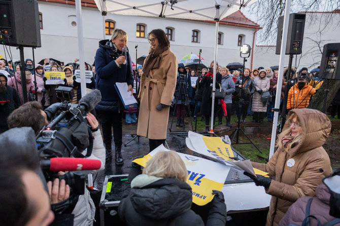 Patricija Adamovič / BNS/Mitingas prie Švietimo, mokslo ir sporto ministerijos