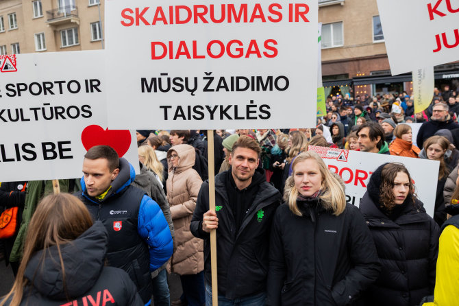 Patricija Adamovič / BNS/Mitingas prie Švietimo, mokslo ir sporto ministerijos