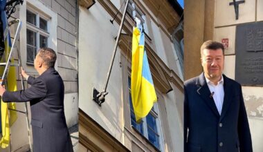 Ukrainos vėliavos nuėmimas nuo Čekijos parlamento pastato sukėlė protestą - Respublika.lt