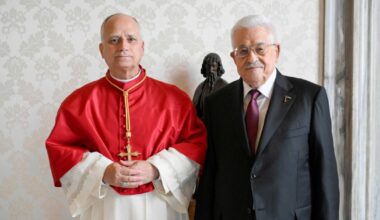 Popiežius priėmė Mahmudą Abbasą: palestiniečių prezidentas padėjo gėlių ant Pranciškaus kapo