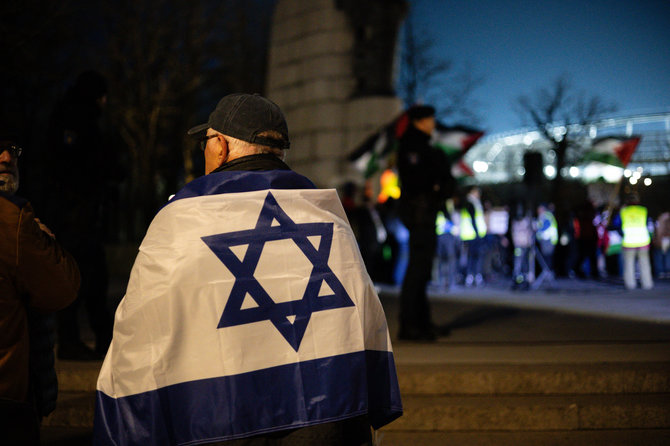 Teodoro Biliūno / BNS nuotr./„Poppies Palestine Action“ prie Dariaus ir Girėno stadiono